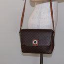 CELINE Macadam Canvas Shoulder Bag PVC Leather Brown Gold Auth 139442-22