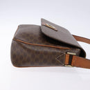 CELINE Macadam Canvas Shoulder Bag PVC Leather Brown Gold Auth 139442-3