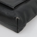 CELINE Shoulder Bag Leather Black Silver Auth 139444-10