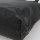 CELINE Shoulder Bag Leather Black Silver Auth 139444-12