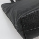 CELINE Shoulder Bag Leather Black Silver Auth 139444-13