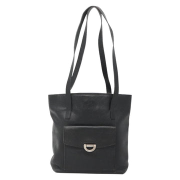 CELINE Shoulder Bag Leather Black Silver Auth 139444 - 0