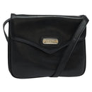 CELINE Shoulder Bag Leather Black Gold Auth 139445-1