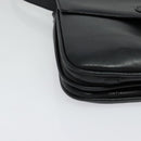 CELINE Shoulder Bag Leather Black Gold Auth 139445-10