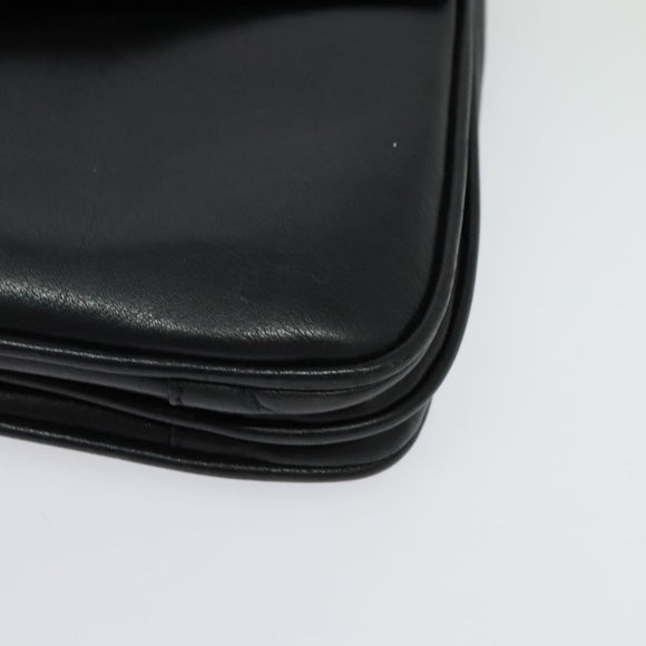 CELINE Shoulder Bag Leather Black Gold Auth 139445