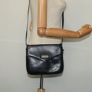 CELINE Shoulder Bag Leather Black Gold Auth 139445-23