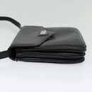 CELINE Shoulder Bag Leather Black Gold Auth 139445-4