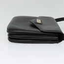 CELINE Shoulder Bag Leather Black Gold Auth 139445-5