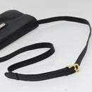 CELINE Shoulder Bag Leather Black Gold Auth 139445-7