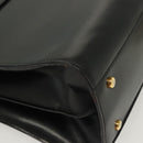CELINE Hand Bag Leather Black Gold Auth 139446-10
