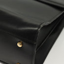 CELINE Hand Bag Leather Black Gold Auth 139446-11