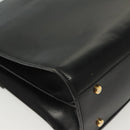 CELINE Hand Bag Leather Black Gold Auth 139446-12