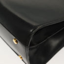 CELINE Hand Bag Leather Black Gold Auth 139446-13
