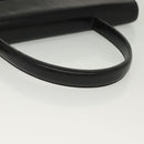 CELINE Hand Bag Leather Black Gold Auth 139446-7