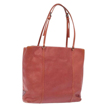 PRADA Hand Bag Leather Pink Silver Auth 139448