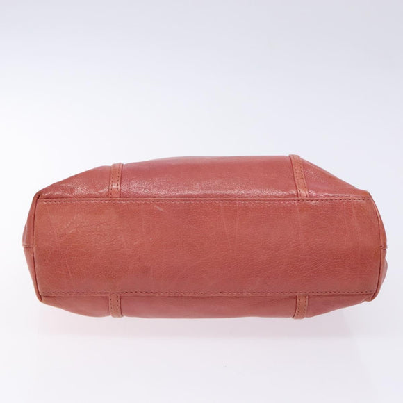 PRADA Hand Bag Leather Pink Silver Auth 139448