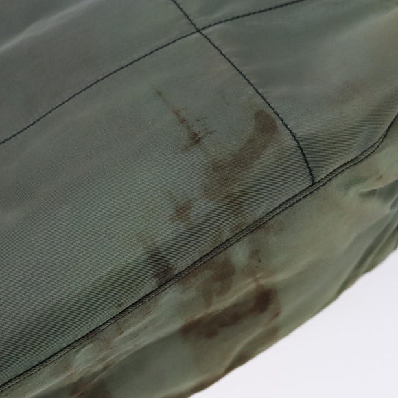 PRADA Shoulder Bag Nylon Green Silver Auth 139451