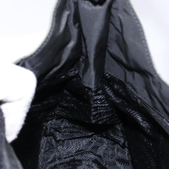 PRADA Shoulder Bag Nylon Green Silver Auth 139451