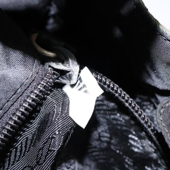 PRADA Shoulder Bag Nylon Green Silver Auth 139451