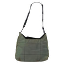 PRADA Shoulder Bag Nylon Green Silver Auth 139451-2