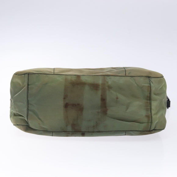 PRADA Shoulder Bag Nylon Green Silver Auth 139451