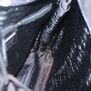 PRADA Tote Bag Nylon Black Silver Auth 139452-19