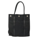 PRADA Tote Bag Nylon Black Silver Auth 139452-2