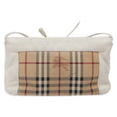 BURBERRY Nova Check Shoulder Bag PVC Beige Gold Auth 139453-2