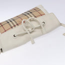 BURBERRY Nova Check Shoulder Bag PVC Beige Gold Auth 139453-6