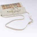BURBERRY Nova Check Shoulder Bag PVC Beige Gold Auth 139453-7