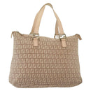 FENDI Zucchino Canvas Hand Bag Pink Gold Auth 139455-1