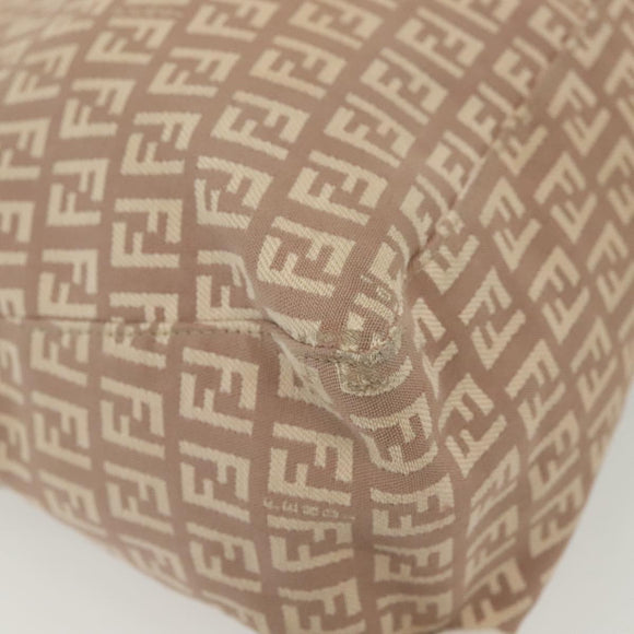 FENDI Zucchino Canvas Hand Bag Pink Gold Auth 139455