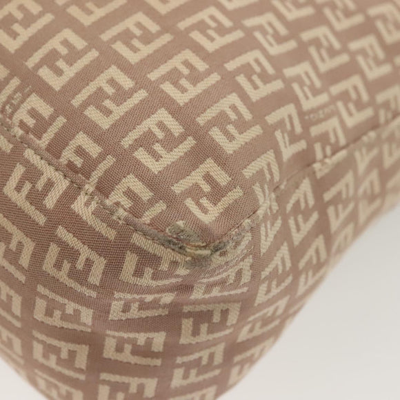 FENDI Zucchino Canvas Hand Bag Pink Gold Auth 139455