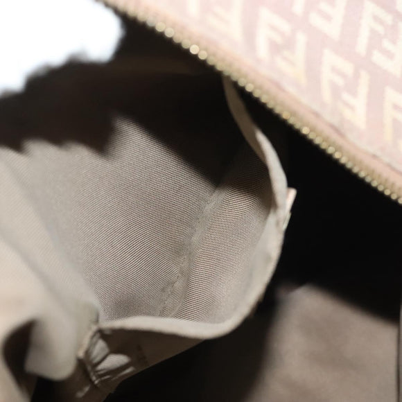 FENDI Zucchino Canvas Hand Bag Pink Gold Auth 139455