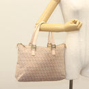 FENDI Zucchino Canvas Hand Bag Pink Gold Auth 139455-21