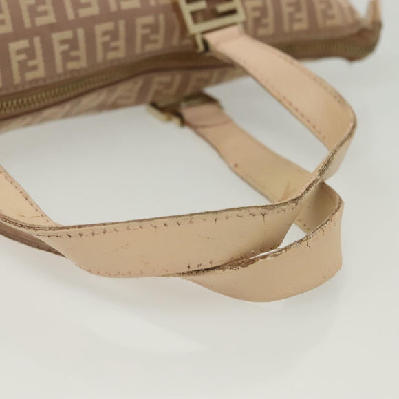 FENDI Zucchino Canvas Hand Bag Pink Gold Auth 139455