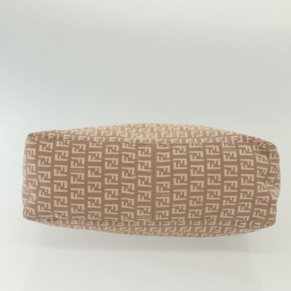 FENDI Zucchino Canvas Hand Bag Pink Gold Auth 139455