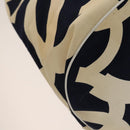 CHANEL Chain Tote Bag Canvas Navy Gold CC Auth 139465-14