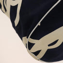 CHANEL Chain Tote Bag Canvas Navy Gold CC Auth 139465-16