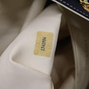 CHANEL Chain Tote Bag Canvas Navy Gold CC Auth 139465-12
