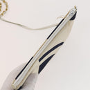 CHANEL Chain Tote Bag Canvas Navy Gold CC Auth 139465-23