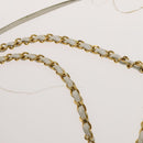 CHANEL Chain Tote Bag Canvas Navy Gold CC Auth 139465-8