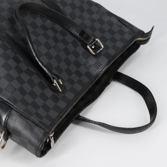 LOUIS VUITTON Damier Graphite Tadao Shoulder Bag 2way N51192 LV Auth 139469