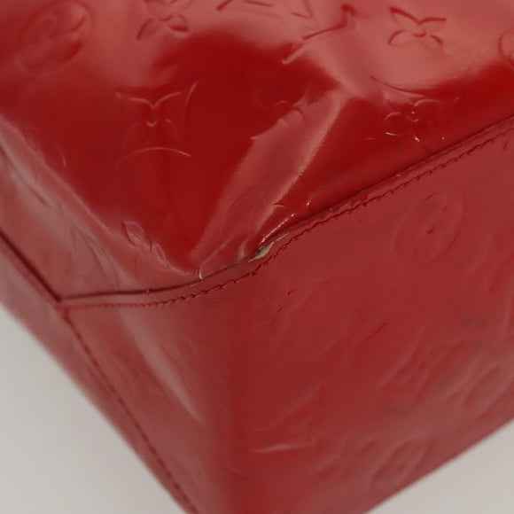 LOUIS VUITTON Monogram Vernis Reade MM Hand Bag Red Rouge M91086 LV Auth 139473