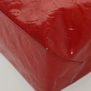 LOUIS VUITTON Monogram Vernis Reade MM Hand Bag Red Rouge M91086 LV Auth 139473-16
