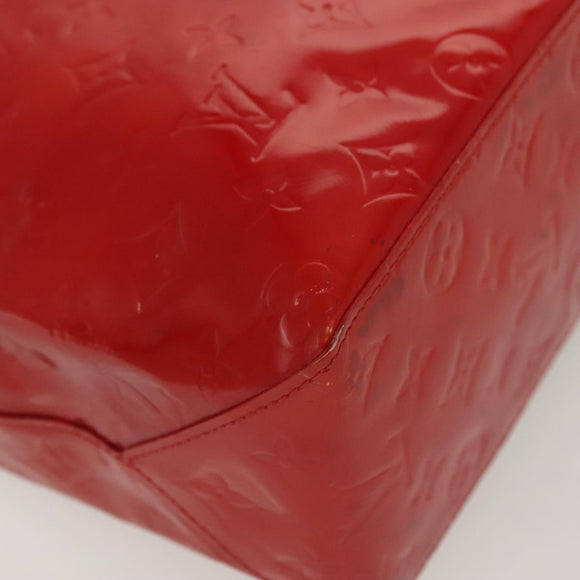 LOUIS VUITTON Monogram Vernis Reade MM Hand Bag Red Rouge M91086 LV Auth 139473