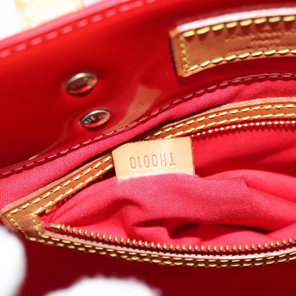 LOUIS VUITTON Monogram Vernis Reade MM Hand Bag Red Rouge M91086 LV Auth 139473