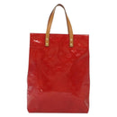 LOUIS VUITTON Monogram Vernis Reade MM Hand Bag Red Rouge M91086 LV Auth 139473-2