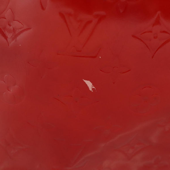 LOUIS VUITTON Monogram Vernis Reade MM Hand Bag Red Rouge M91086 LV Auth 139473