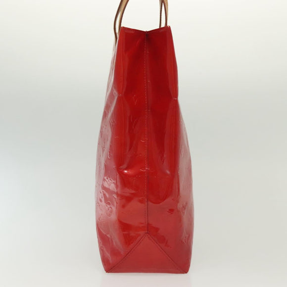 LOUIS VUITTON Monogram Vernis Reade MM Hand Bag Red Rouge M91086 LV Auth 139473